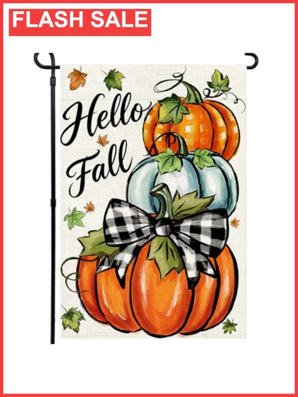 Double Sided Fall Garden Flag 12x18 Inch Polyester Burlap Pumpkin Yard Decor